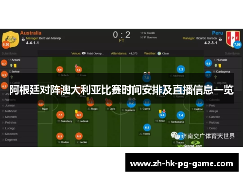 阿根廷对阵澳大利亚比赛时间安排及直播信息一览 阿根廷对阵澳大利亚比赛时间安排及直播信息一览